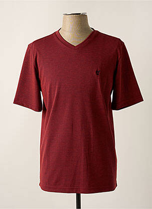 T-shirt tissage chiné manches courtes rouge HAJO homme