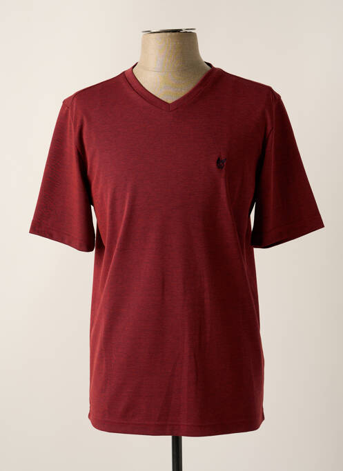 T-shirt broderie manches courtes rouge HAJO homme