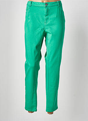 Pantalon slim tissage popeline taille normale vert C'EST BEAU LA VIE femme