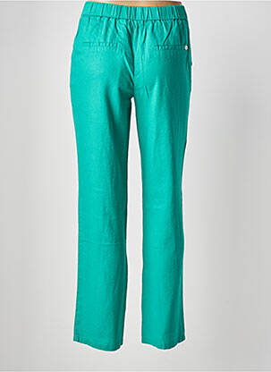 Pantalon droit tissage popeline taille normale vert ÉTYMOLOGIE femme