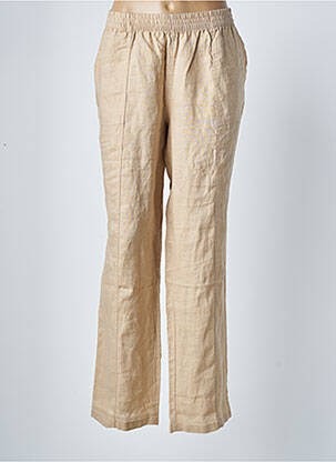 Pantalon droit tissage crêpe taille normale beige BARBARA LEBEK femme