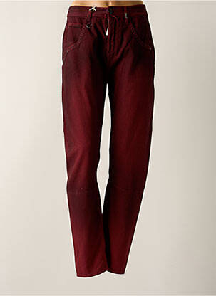 Pantalon droit stretch taille haute rouge HIGH femme