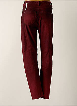 Pantalon droit stretch taille haute rouge HIGH femme