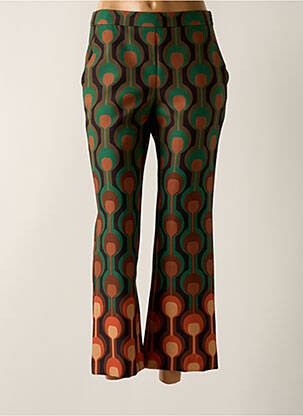 Pantalon 7/8 stretch taille normale vert MALIPARMI femme