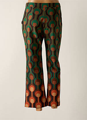 Pantalon 7/8 stretch taille normale vert MALIPARMI femme