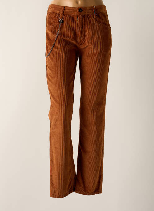 Pantalon droit stretch taille normale marron HIGH femme