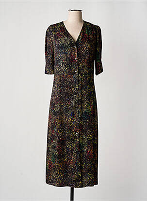 Robe mi-longue imprimé fantaisie manches courtes noir PAUL SMITH femme