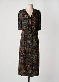 Robe mi-longue imprimé fantaisie manches courtes noir PAUL SMITH femme