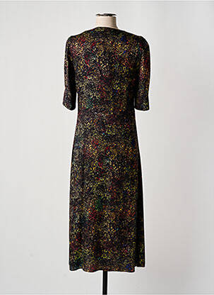 Robe mi-longue imprimé fantaisie manches courtes noir PAUL SMITH femme