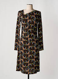 Robe mi-longue manches longues manches longues noir MALIPARMI femme