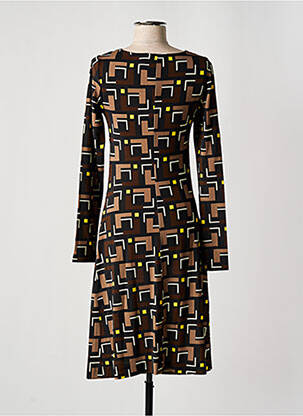 Robe mi-longue manches longues manches longues noir MALIPARMI femme