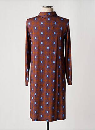 Robe mi-longue manches longues manches longues marron SIYU femme