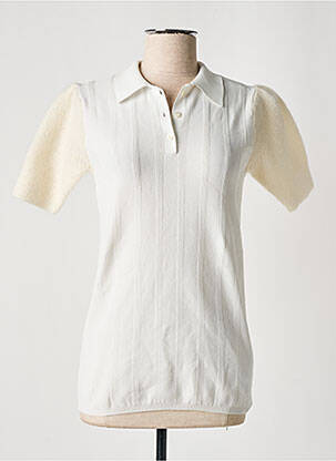 Pull coupe cintrée manches courtes beige HIGH femme