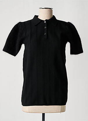 Pull coupe cintrée manches courtes noir HIGH femme