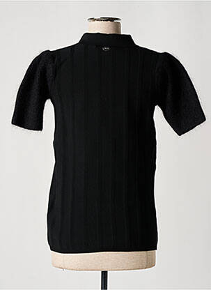 Pull coupe cintrée manches courtes noir HIGH femme
