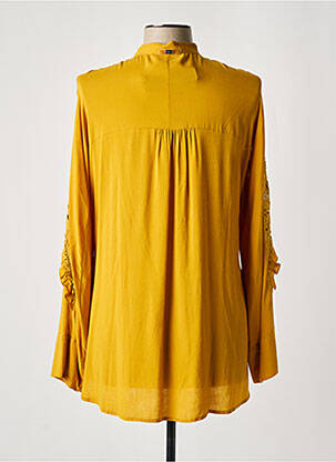 Chemisier tissage crêpe manches longues jaune HIGH femme