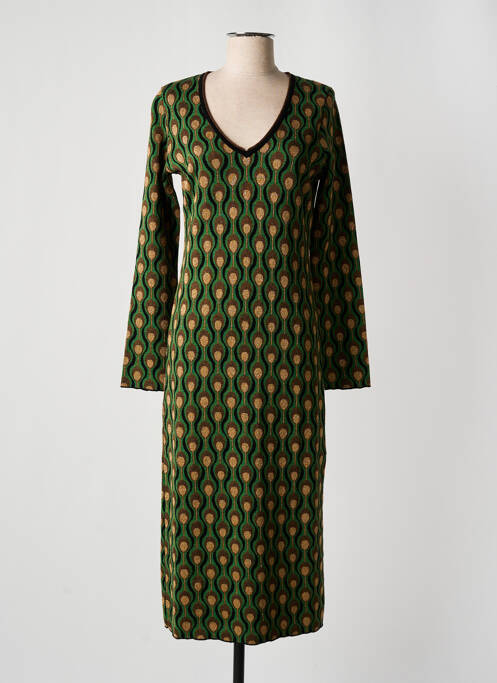 Robe mi-longue vert MALIPARMI pour femme