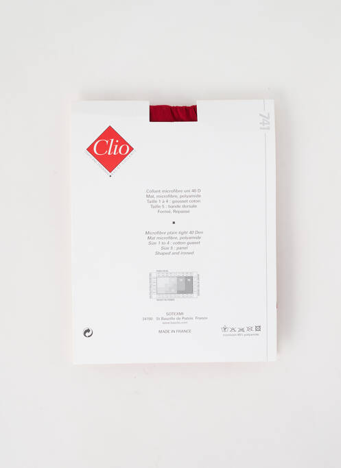 Collants rouge CLIO pour femme