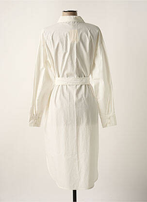 Robe mi-longue manches longues manches longues blanc SEE U SOON femme