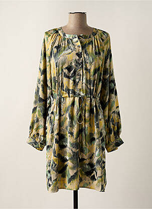 Robe courte manches longues manches longues vert SEE U SOON femme