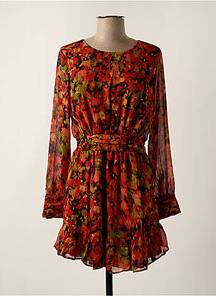 Robe courte coupe évasée manches longues rouge MUSY MUSE femme