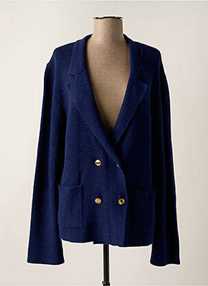 Gilet manches longues fermeture boutonnée sur le devant bleu KOCCA femme