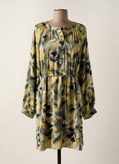 Robe courte manches longues manches longues vert SEE U SOON femme