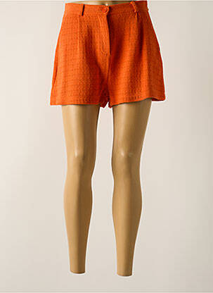 Short taille à pinces taille haute orange PLEASE femme