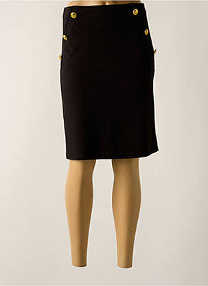 Jupe mi-longue stretch noir HIPPOCAMPE femme