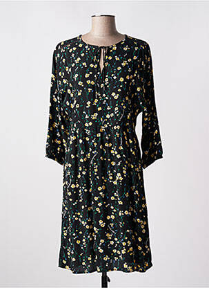 Robe mi-longue coupe fluide manches 3/4 noir STREET ONE femme