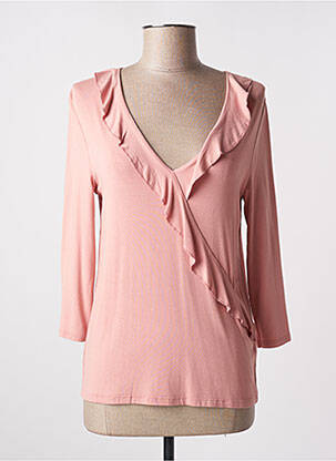 Top tissage jersey manches 3/4 rose PHILDAR femme