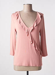 Top tissage jersey manches 3/4 rose PHILDAR femme