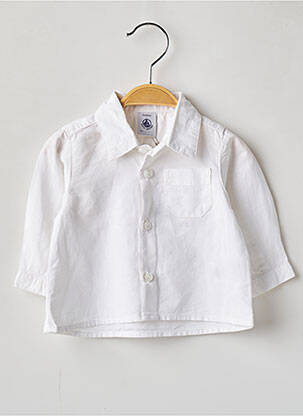 Chemise manches longues manches longues blanc PETIT BATEAU garcon