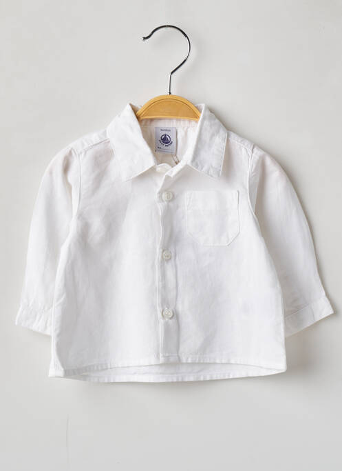 Chemise manches longues blanc PETIT BATEAU pour garçon