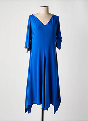 Robe mi-longue manches 3/4 manches 3/4 bleu AN II VITO femme