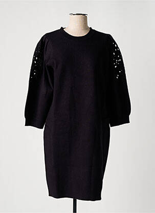 Robe pull resserrée sur le bas manches 3/4 noir ESQUALO femme