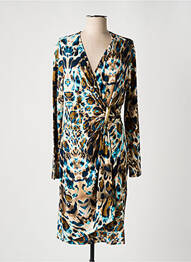 Robe mi-longue manches longues manches longues marron ESQUALO femme