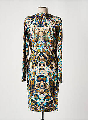 Robe mi-longue manches longues manches longues marron ESQUALO femme