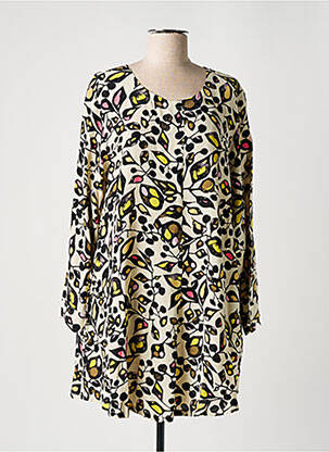 Robe courte coupe évasée manches longues beige MASAI femme