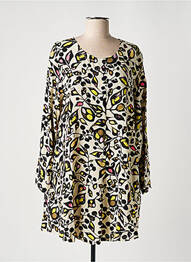 Robe courte coupe évasée manches longues beige MASAI femme
