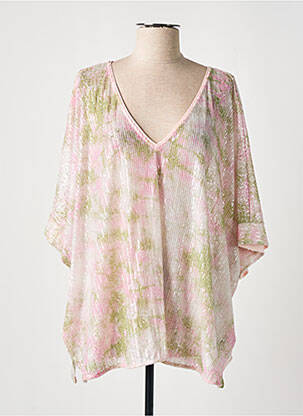 Top stretch manches courtes rose MAT. femme