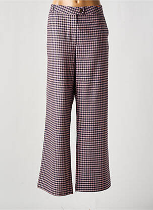 Pantalon large fermeture zippée sous rabat boutonné taille haute violet CLOUD9 femme