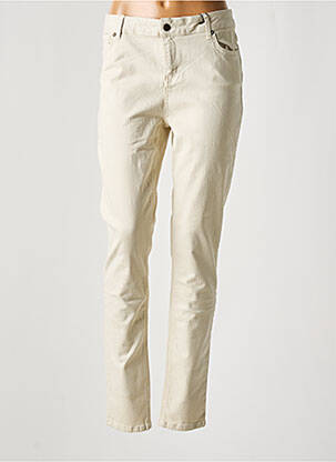 Jeans coupe slim taille basse taille basse beige YEST femme