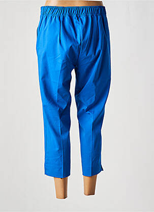 Pantacourt taille haute taille haute bleu MAT. femme