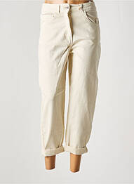 Jean coupe mom stretch taille haute beige WIYA femme