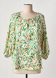 Blouse imprimé fantaisie manches 3/4 vert ESQUALO femme