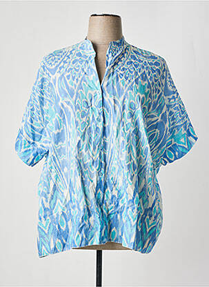 Chemisier manches courtes manches courtes bleu LAMIAR femme