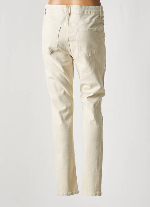 Jeans coupe slim beige YEST pour femme