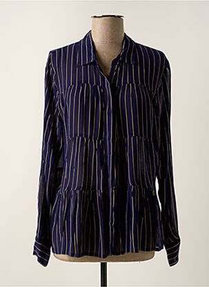 Chemisier coupe cintrée manches longues bleu MASAI femme