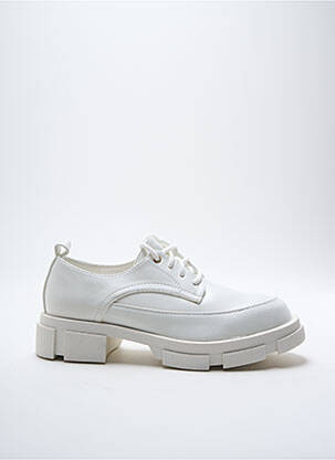 Derbies matière lisse talon de 4 à 6cm blanc MARQUIIZ femme